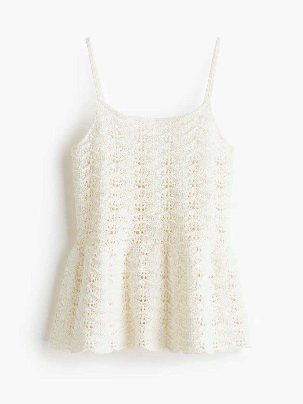 Women’s White Crochet Knit Tank Top - Lightweight Summer Layer - Picture 3 of 5